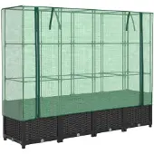 vidaXL Lit surélevé avec serre aspect rotin 160x40x138 cm