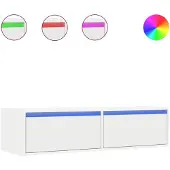vidaXL Armoire TV avec lampes LED blanc 100x35,5x25 cm