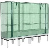 vidaXL Lit surélevé avec serre aspect rotin 160x40x140 cm