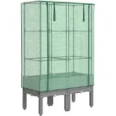 vidaXL Lit surélevé avec serre aspect rotin 80x40x140 cm