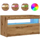 vidaXL Armoire TV avec lampes LED Chêne Artisan 75x35x40 cm