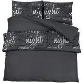 vidaXL Ensemble de literie noir 135x200 cm coton