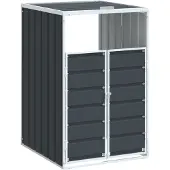 vidaXL Box pour poubelles 1 tonne anthracite 72x81x115 cm acier