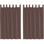 vidaXL Voile Rideaux avec poches pour tringles 2 pcs. Marron