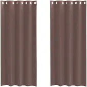 vidaXL Voile Rideaux avec oeillets 2 pcs. Marron 140x245 cm