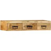 vidaXL Meuble TV mural 100x30x19 cm bois massif de manguier brut