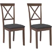 vidaXL Chaises de salle à manger avec coussins 2 pcs. Marron Bois massif Hévéa