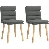 vidaXL Chaise de salle à manger 2 pcs. Tissu gris foncé