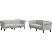 vidaXL Ensemble de canapés 2 pièces gris clair velours