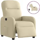 vidaXL Fauteuil relax électrique Crème Tissu