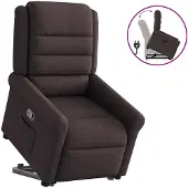 vidaXL Fauteuil relax avec releveur Tissu marron foncé