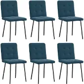vidaXL Chaises de salle à manger 6 pcs. Bleu velours