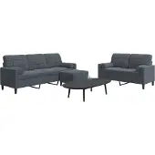 vidaXL Ensemble de canapés 3 pièces avec coussins gris foncé velours