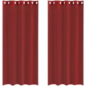 vidaXL Voile Rideaux avec oeillets 2 pcs. Rouge vin