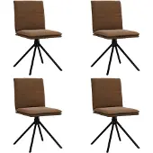 vidaXL Chaises de salle à manger 4 pcs. Marron Similicuir aspect daim