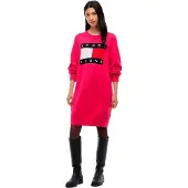 Tommy Hilfiger Dw0dw23315 Long Sleeve Short Dress Rose L Femme