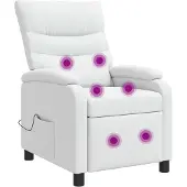 vidaXL Fauteuil de massage et de détente , blanc, similicuir