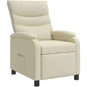 vidaXL Fauteuil , couleur crème, revêtement en similicuir