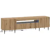 Syfax Meuble TV en bois stratifié imitation chêne artisanal