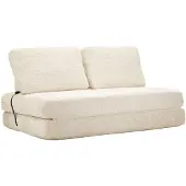 Mauro Ferretti Canapé-lit en tissu bouclé blanc compressé cm 150x100x80