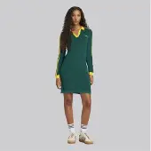 Adidas Originals Robe Polo Tricotée Femme Collegiate Green/Cream Yellow
