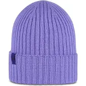Buff Knitted Beanie Violet