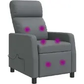 vidaXL Fauteuil de massage relax gris en similicuir
