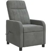 vidaXL Fauteuil de relaxation massant, gris foncé, en velours (V)