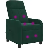 vidaXL Fauteuil de relaxation massant, velours vert foncé (V)
