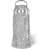 Semoic Bouteille d'eau portable en acier inoxydable Diamond Glit