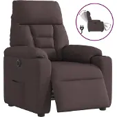 Syfax Fauteuil Relax Electrique Tissu Marron Foncé