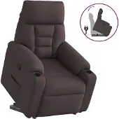 Syfax Fauteuil relax avec releveur Tissu marron foncé