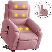 Syfax Fauteuil de massage releveur rose velours