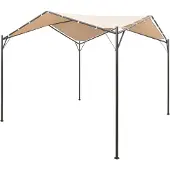 Syfax Pavilion Tente de réception Abri 3x3 m Acier Beige