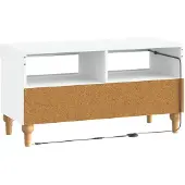 vidaXL Meuble TV LED blanc en panneaux de particules