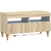 Syfax Meuble TV LED en bois imitation chêne Sonoma