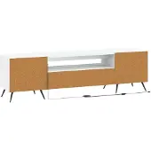 vidaXL Meuble TV LED blanc en panneaux de particules