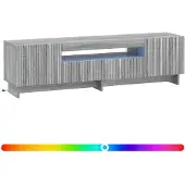 vidaXL Meuble TV LED Sonoma-gris, en panneaux de particules