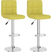 vidaXL Tabouret de bar 2 pcs. Vert Tissu