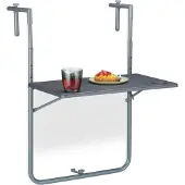 Northix Table suspendue pliable grise pour balcon