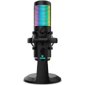 Krom KAZE Kit de Microphone de Streaming HQ omnidirectionnel et cardioïde, 2 condensateurs de Capsule, support Anti-Choc,