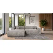 Sofiland Como Canapé d'Angle Tissu Structuré 270x192cm Réversible taupe