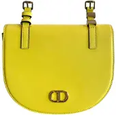 Twinset besace rabat Oval T jaune, polyuréthane, doré