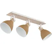 Globo Lampe de plafond Lyndon Blanc à 3 lumières avec rotin