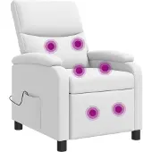 vidaXL Fauteuil de massage et de détente , blanc, similicuir