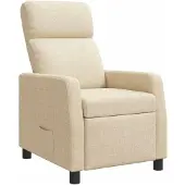 vidaXL Fauteuil relax crème, revêtement en tissu, marque