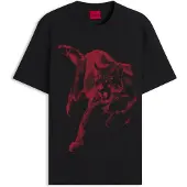 HUGO T-shirt en jersey de coton à imprimé graphique