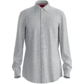 HUGO Kenno 10280884 Red Long Sleeve Shirt Gris 39 Homme