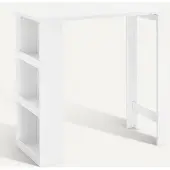 SoBuy Table bar Rangement intégré Blanc Moderne FWT17-II-W