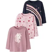Name it T-Shirt 'NMFNia' bleu foncé / rose / rosé